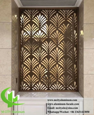 Disegno metallico decorativo di partizione in alluminio con modello di taglio laser