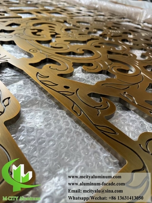 Laser Cut Metal Screen Electroplating Rust Finish con decorazione a modello