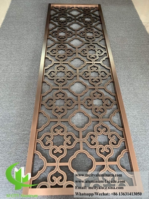 Architettura Laser Cut Metal Screen Fogli di alluminio con disegno di incisione