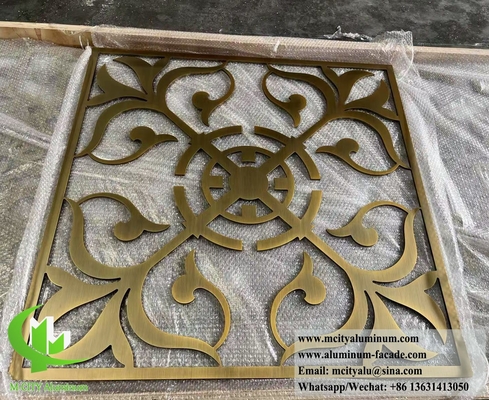 8 mm Spessore schermo in alluminio incisione CNC ottone decorazione di partizioni a colori