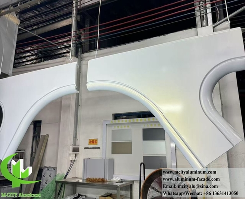 pannelli di rivestimento di alluminio iperbolici pannelli metallici di forma curva doppia