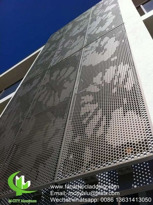 colore dorato Rivestimento di facciata perforato in alluminio metallico per rivestimento esterno di facciata