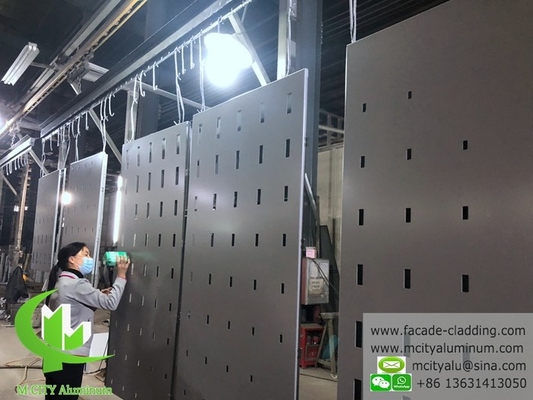Pannello massiccio di facciata in alluminio per parete tenda in polvere rivestito di colore grigio spessore 3 mm