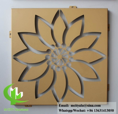 Fassata di alluminio architettonica con schermo in lamiera di metallo tagliato al laser