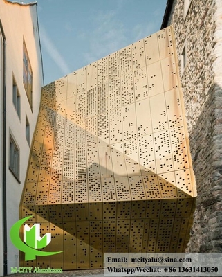 Taglio a laser Foglio perforato di facciata in alluminio per rivestimento di edifici vernice in ppg