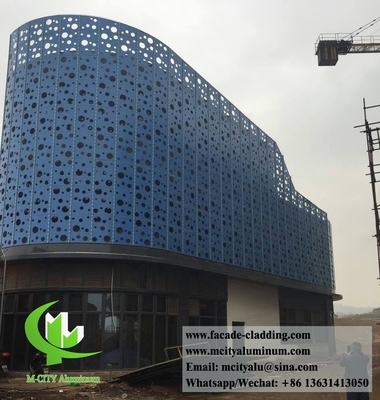 Formed aluminum panel for facade cladding weatherproof powder coated