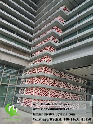 Colore grano di legno pannello in alluminio metallico per facciata di parete tenda