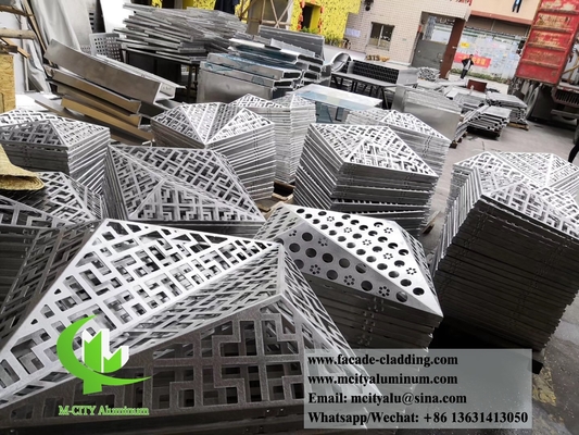 Triangolo 3D pannelli di alluminio metallici lamiera di perforazione per rivestimento di facciata