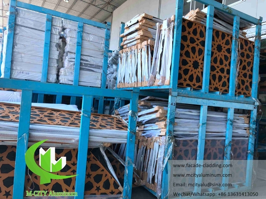 pannelli di metallo per la parete della moschea Mashrabiya lamiera di alluminio design arabo per il rivestimento della parete sistema di facciata