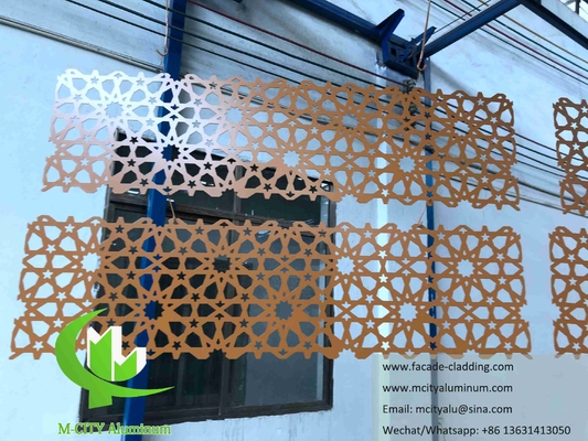 Fassata in alluminio di architettura islamica tagliata al laser per rivestimento murario di moschea musulmana