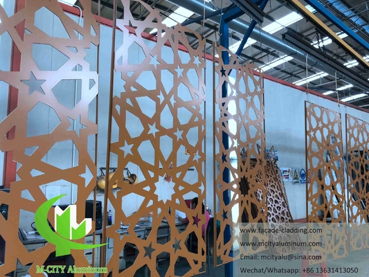 pannelli di metallo per la parete della moschea Mashrabiya lamiera di alluminio design arabo per il rivestimento della parete sistema di facciata