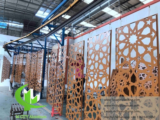 Fassata di alluminio architettonica con foglio di metallo tagliato al laser per rivestimenti murali di moschee musulmane