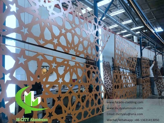 Fassate di alluminio a schermo metallico a laser a foglio di alluminio per la moschea Mashrabiya