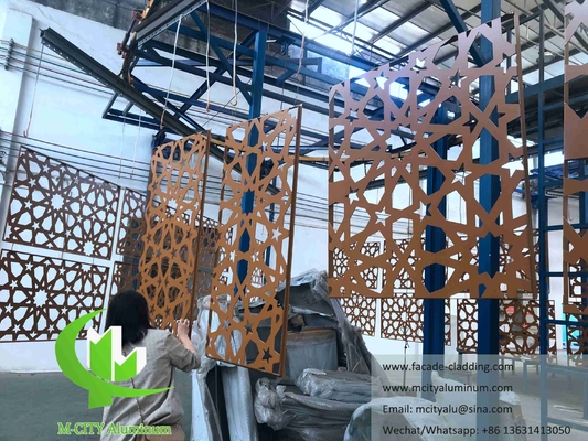 pannelli di metallo per pareti di laminazione laser facciate di alluminio per la moschea Mashrabiya