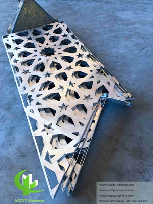 Taglio laser pannelli di schermo metallici foglio di alluminio moschea musulmana progettazione facciata