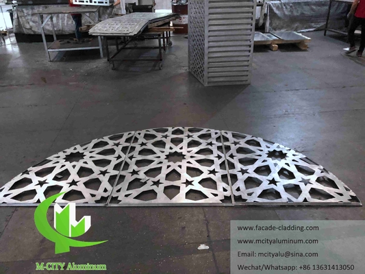 Fassata di alluminio architettonica con foglio di metallo tagliato al laser per rivestimenti murali di moschee musulmane