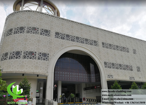Fassata in alluminio di architettura islamica tagliata al laser per rivestimento murario di moschea musulmana