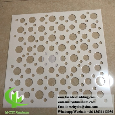 Panelli perforati per rivestimento del soffitto in alluminio per facciate architettoniche