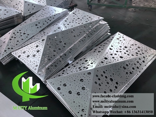 Fassate metalliche perforate buchi rotondi schermo metallico design rivestimento murale in alluminio