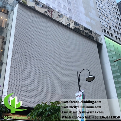 Fassate metalliche perforate buchi rotondi schermo metallico design rivestimento murale in alluminio