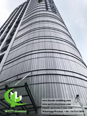 Cina fornitore pannello perforato in alluminio metallico rivestito in polvere per rivestimento esterno di facciata