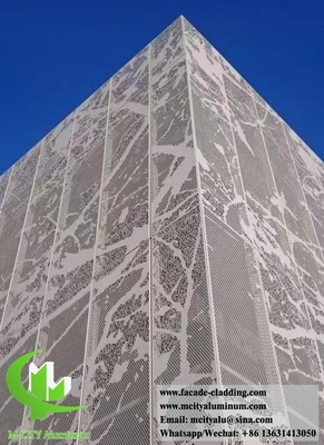 Foglio di alluminio CNC Taglio laser di facciata di alluminio architettonico per rivestimento murario Foglio perforato