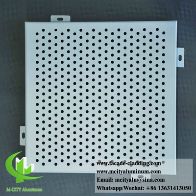 3 mm Rivestimento in polvere di pannelli perforati in alluminio metallico per rivestimento esterno di facciate