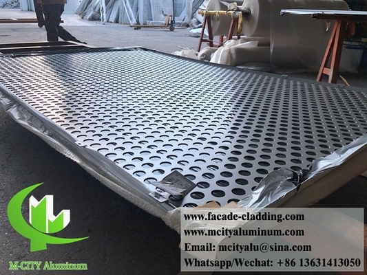 3 mm Rivestimento in polvere di pannelli perforati in alluminio metallico per rivestimento esterno di facciate