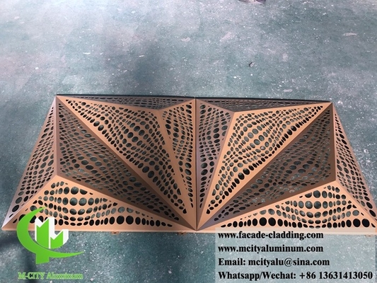 Lastra perforata 3D Fassata di alluminio architettonico Lastra di metallo tagliata al laser per rivestimento