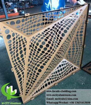 Lastra perforata 3D Fassata di alluminio architettonico Lastra di metallo tagliata al laser per rivestimento