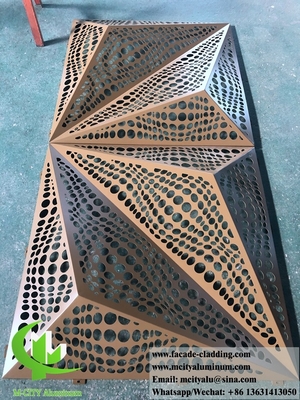 Lastra perforata 3D Fassata di alluminio architettonico Lastra di metallo tagliata al laser per rivestimento