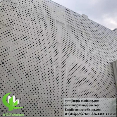 Parete tenda a pannelli perforati di lamiera di alluminio per facciate metalliche