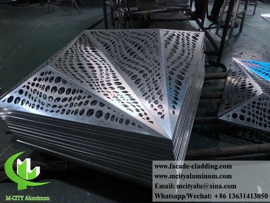 Parete tenda da pannello metallico a pannello massiccio di alluminio per rivestimento di facciata per uso esterno duraturo