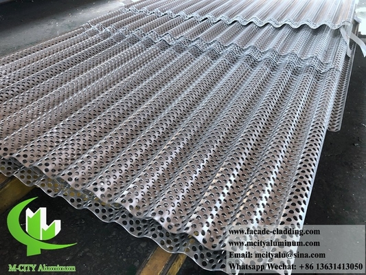 pannelli metallici ondulati di lamiera perforata di alluminio per facciate a parete