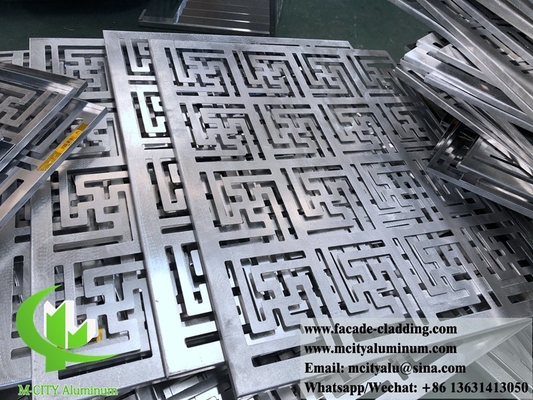 schermo a taglio laser da 8 mm rivestimento di facciata con pannelli di alluminio in lamiera metallica per rivestimento esterno di facciata