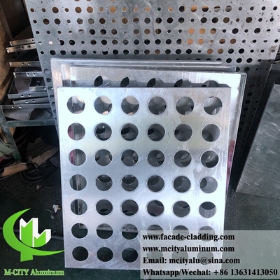 Pareti per tende per rivestimento di facciate con pannelli perforati di alluminio fluorocarbonio con rivestimento CNC