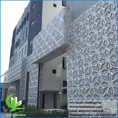 Fassata metallica perforata rivestimento in polvere di alluminio rivestito di bianco 3 mm