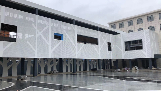 Fassata metallica perforata rivestimento in polvere di alluminio rivestito di bianco 3 mm