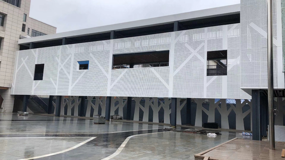 Fassata metallica perforata rivestimento in polvere di alluminio rivestito di bianco 3 mm