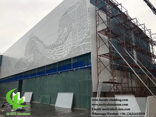 Progetto di rivestimento murale in alluminio per facciata in lamiera perforata da 3 mm