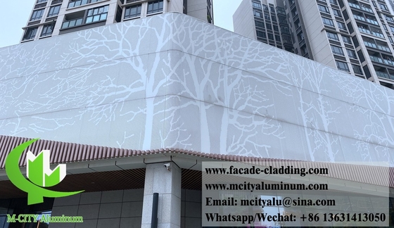 Antirugine Fassate metalliche perforate pannelli di rivestimento in alluminio fornitore in Cina