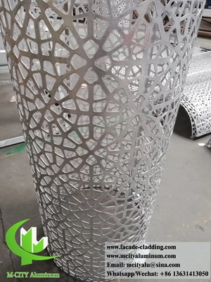 pannelli di metallo solido con rivestimento in alluminio per colonne di forma rotonda con taglio laser