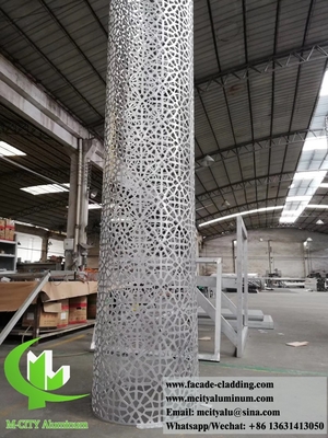 pannelli di metallo solido con rivestimento in alluminio per colonne di forma rotonda con taglio laser