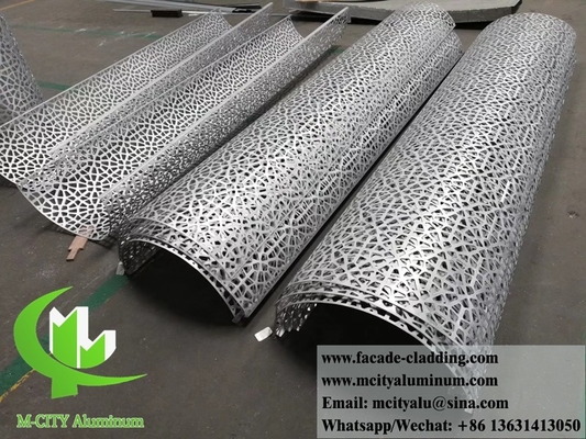 pannelli di metallo solido con rivestimento in alluminio per colonne di forma rotonda con taglio laser