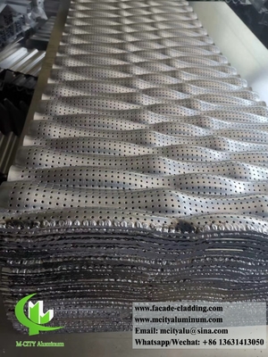 Esterno 3D rivestimento metallico perforato facciate in alluminio per l'architettura edilizia