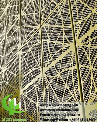 Taglio laser esterno rivestimento metallico perforato facciate in alluminio per decorazioni architettoniche