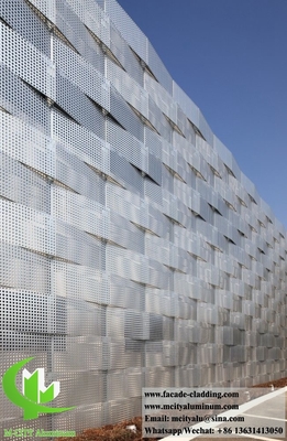 Esterno 3D rivestimento metallico perforato facciate in alluminio per l'architettura edilizia
