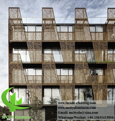 Taglio laser esterno rivestimento metallico perforato facciate in alluminio per decorazioni architettoniche