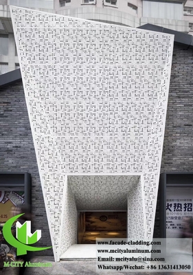 3D forma schermo metallico facciate di alluminio foglio di perforazione colore dorato