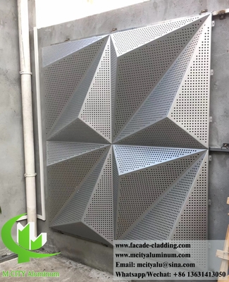 Fassata 3D per la perforazione di schermi metallici con lamiera di alluminio rivestita per decorazione esterna
